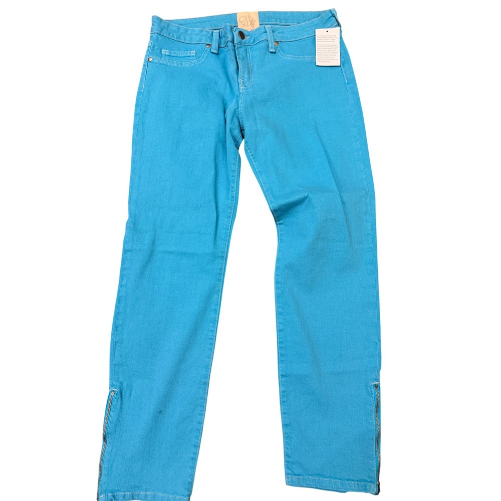 Chasor Jeans Women's Size 30 Blue Zipper Ankle Skinny Stretch Denim Pants‎